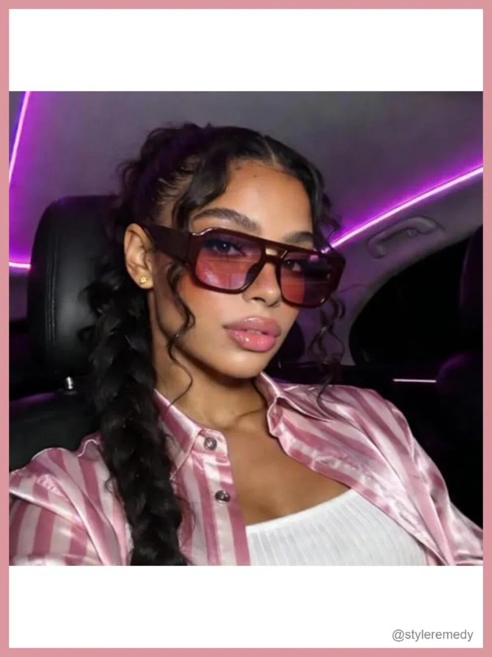Retro Oversized Aviator Sunglasses Square Double Bridge UV400 Protection